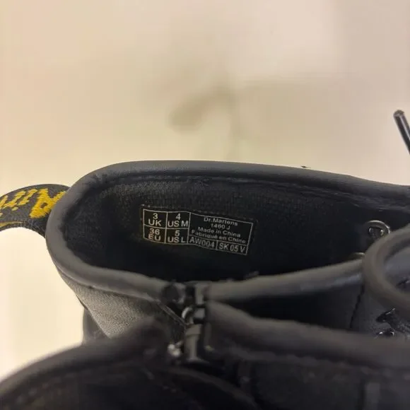 Dr. Martens Black Vegan leather Lace Up Boots Women's 5 - Picture 3 of 9
